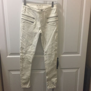Free People Moto Jeans Off White Size 0